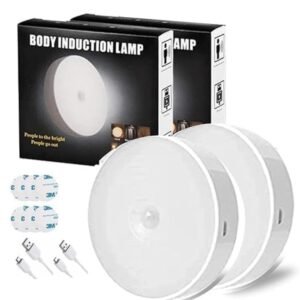 Warm white Motion Sensor Light for Home with USB Charging Self Adhesive Led Nightlight Rechargeable Body Sensor Wall Light for Bedroom, Stairs - Plastic