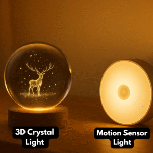 2 Lights - Motion sensor light, 3D crystal light